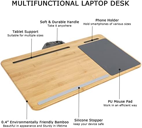 Yastık ile SUMİSKY Dizüstü Lap Masası Saplı Protable Dizüstü Bilgisayar Masası Tablet Desteği Telefon Tutucu ve Mouse