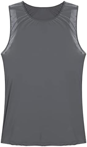 Loloda erkek Parlak Parlak Egzersiz Tankı Üstleri Spor Kas Tee Vücut Geliştirme Fitness Kolsuz T Shirt