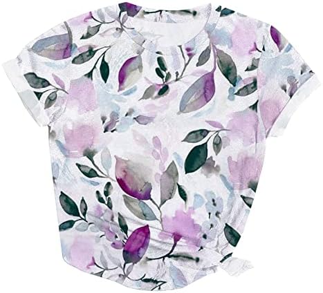 Kısa Kollu Gömlek Kadın 2023 kadın Çiçek Kısa Kollu Üstleri Rahat Moda Gömlek ve Bluzlar Çoklu Alan
