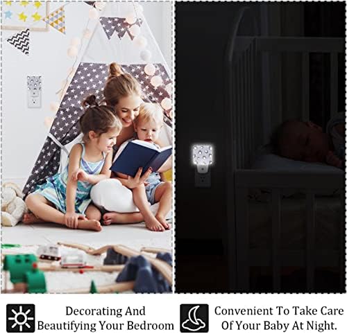 RODAILYCAY LED Otomatik Alacakaranlıktan Şafağa Sensör Lambası, 2 Paket Plug-in Gece Lambası Banyo, Yatak Odası, Çocuk