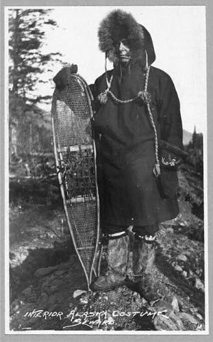 HistoricalFindings Fotoğraf: İç Alaska Kostümü, Kar Ayakkabısı, Seward, Alaska, AK, Amerika Birleşik Devletleri, 1900-1930