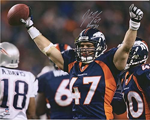 John Lynch Denver Broncos İmzalı 16 x 20, HOF 2021 Yazısıyla Fotoğrafı Kutluyor-İmzalı NFL Fotoğrafları