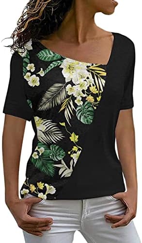 Üst Gömlek Kadınlar için Sonbahar Yaz 2023 Kısa Kollu Derin V Boyun Pamuk Grafik Baskı Çiçek Rahat T Shirt 8U 8U