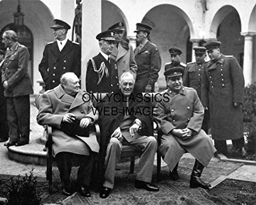 Sadece Klasikler 1945 İkinci Dünya Savaşı Yalta Konferansı 8X10 Fotoğraf Winston Churchill FRANLİN Roosevelt Stalin
