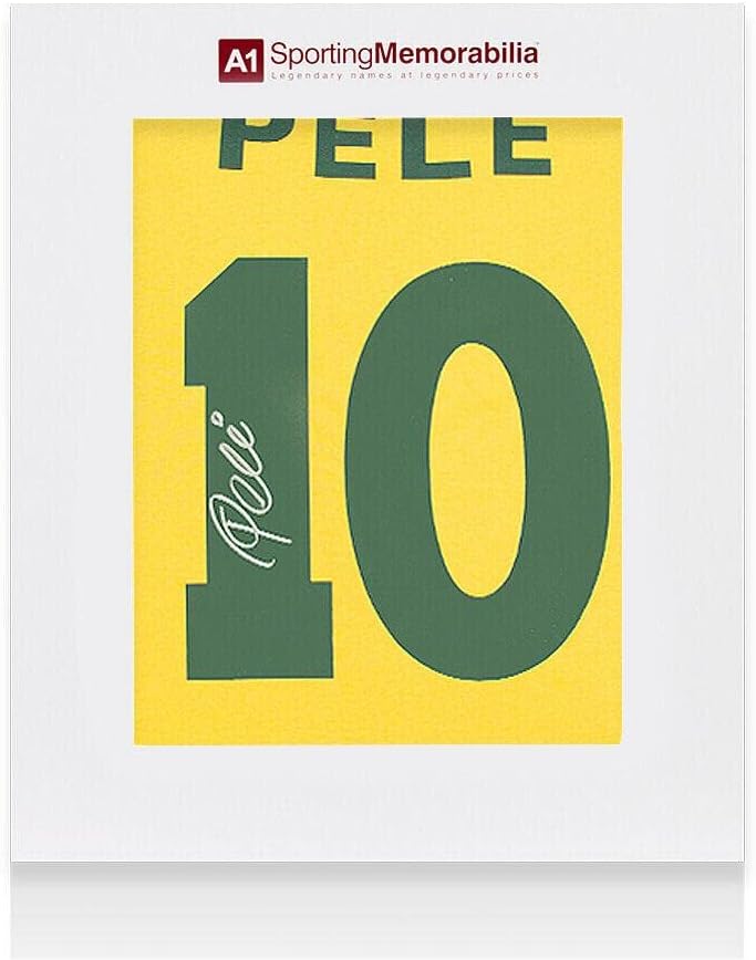 Pele İmzalı Brezilya Forması, 10 Numara-Hediye Kutusu İmzalı Forma-İmzalı Futbol Formaları