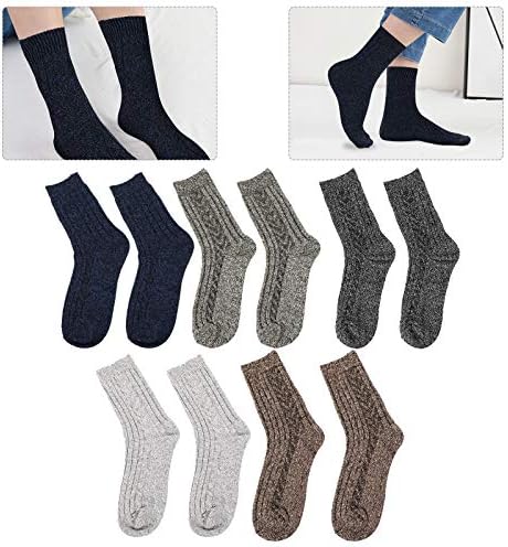 Abaodam 5 Pairs Erkekler Yün Çorap Kalın Örgü Çorap Sıcak Rahat Çorap Rahat Kış Çorap