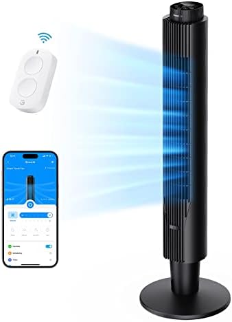 Govee Life 42 Uzaktan Kumandalı Akıllı Kule Fanı, Aromaterapi Difüzörlü WiFi Alexa Fanı, Dahili Sıcaklık Sensörü,