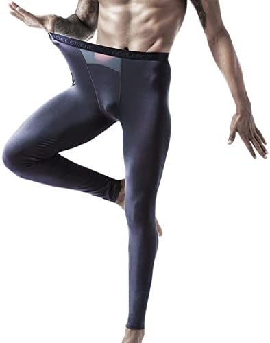 WYTong erkek Sıkıştırma Pantolon Atletik Spor Tayt ve Koşu Tayt Baz Katman Dipleri Seksi Elastik İnce Çanta Tayt