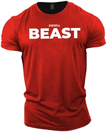GYMTİER Beast-Vücut Geliştirme T-Shirt / erkek Spor T-Shirt Eğitim Giyim