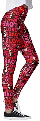 IIUS Sevgililer Günü Tayt Kadın Dudaklar Baskı Yüksek Bel Koşu Yoga Tayt Yumuşak Fırçalanmış Streç Atletik Spor Pantolon