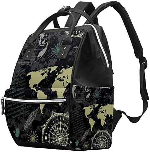 Vintage Küre Dünya Haritası bebek bezi çantası Sırt Çantası Kolej okul sırt çantası Rahat Sırt çantası Laptop Sırt
