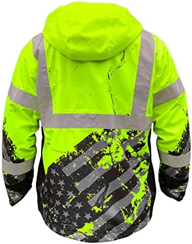SafetyShirtz SS360 Amerikan Grit Yağmurluk-ANSI Sınıf 3-Güvenlik Yeşili