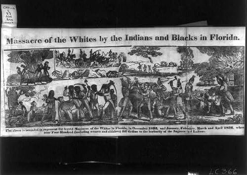Tarihsel Bulgular Fotoğraf: Florida'da Kızılderililer ve Siyahlar tarafından Beyazların Katledilmesi, Seminole Savaşı,1836