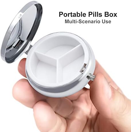 Hap Kutusu Ekose Onay Desen Koyu Doku Yuvarlak Tıp tablet kılıfı Taşınabilir Pillbox Vitamini Konteyner Organizatör