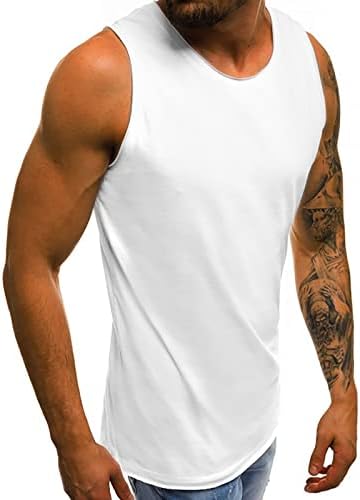 Erkek Vücut Geliştirme Tankı Üstleri Atletik Eğitim Spor Yoga Gömlek Yelek Pamuk Kesilmiş Kolsuz Kas Egzersiz T-Shirt