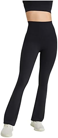 ESCBUKI Flare Yoga Pantolon Kadınlar için Yüksek Bel Düz Renk Karın Kontrol Sweatpants Rahat Spor Salonu Egzersiz