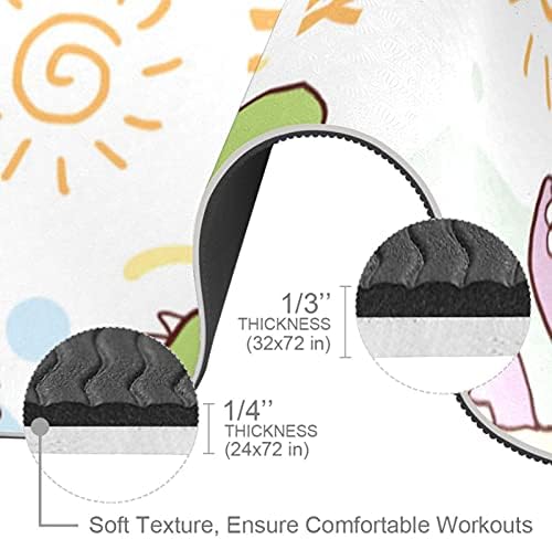 LEVEIS Yoga Mat Sevimli Dinozor T REX Mutlu Doğum Günü Kalın Kaymaz Egzersiz Egzersiz Paspaslar Ev Jimnastik Salonu