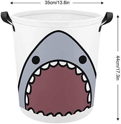 Karikatür Köpekbalığı Dişleri çamaşır sepeti Sepet Çanta Yıkama Kutusu saklama çantası Katlanabilir Uzun Kolları ile