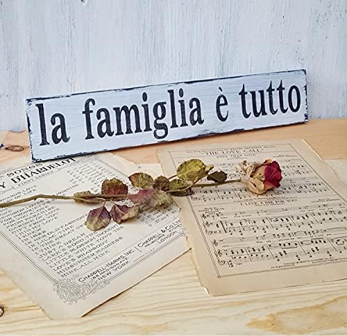 HOUVSSEN İtalyan Aile İşareti Aile Her Şeydir-La Famiglia E Tutto Toskana Dekor Çiftlik Evi Tarzı İşareti Ahşap İşaretleri