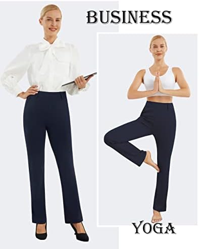 AFİTNE kadın yoga elbisesi Pantolon Düz Bacak Sıkı Çalışma Pantolon İş Ofis Rahat Pantolon Fermuarlı Cepler ile
