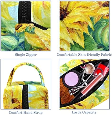 Kadınlar için kozmetik Çantaları, Çanta Çantalar Makyaj Organizatör Depolama Makyaj Çantası Kızlar, Ayçiçek Yağı Boyama