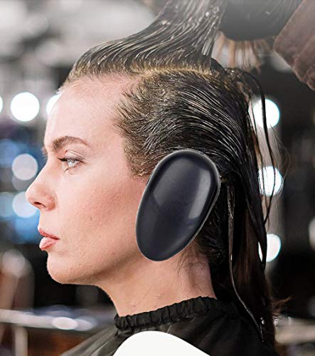 10 Pairs Siyah Plastik Professionale Saç Salon kulak koruyucu Pedleri Yaprak Kulak Koruyucu Kuaförlük Boya Boyama