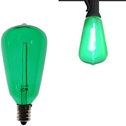Lxcom aydınlatma ST38 LED noel ampuller 10 W yedek ampul E12 şamdan bankası yeşil cam Edison Filament ampuller dekoratif