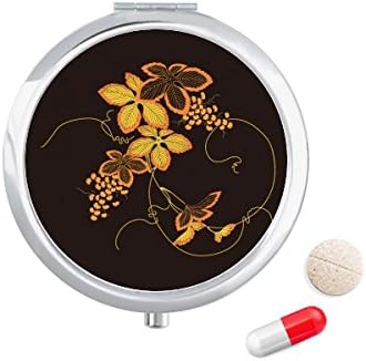 Boyama Japon Kahverengi Çiçek Hap Durumda Cep tıbbi saklama kutusu Konteyner Dağıtıcı
