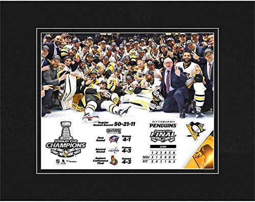 Pittsburgh Penguins 2017 Stanley Kupası Şampiyonları 8 x 10 Keçeleşmiş Fotoğraf - NHL Takım Plaketleri ve Kolajları