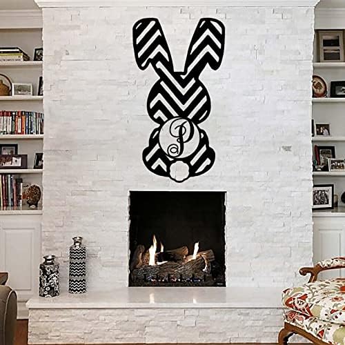 Paskalya tavşanı P Metal Sanat, paskalya tavşanı P İşareti Metal Mektup Ev Duvar Sanatı, Kişiselleştirilmiş Metal