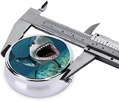 Okyanus Köpekbalığı Yuvarlak Hap Kutusu Dekoratif kutu konteyner Hap Durumda, kompakt İki Bölmeli İlaç Tablet Organizatör
