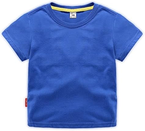 AdaliaFaye Çocuklar Crewneck Pamuk Düz T-Shirt Erkek Kız Kısa Kollu Toddler Konfor Yumuşak Tees Fanila Tops
