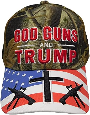 Tanrı Guns ve Trump ABD Bayrağı Bill Tüfekler Çapraz Gerçek Ağacı Kamuflaj Camo Polyester Ayarlanabilir Işlemeli Beyzbol