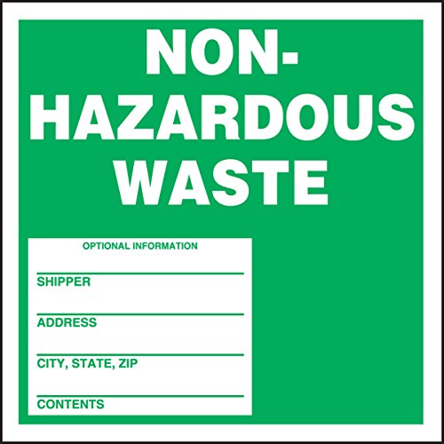 Accuform Signs MHZW11PSP Yapışkanlı Kuşe Kağıt Tehlikeli Atık Etiketi, Efsane Tehlikesiz Atık Gönderici-Adres-Şehir,