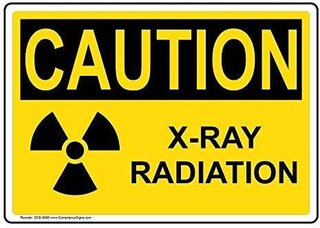 ComplianceSigns.com DİKKAT X-Işını Radyasyonu OSHA Güvenlik Etiketi Çıkartması, 5x3, 5 inç. Tıbbi Tesis Hazmat için