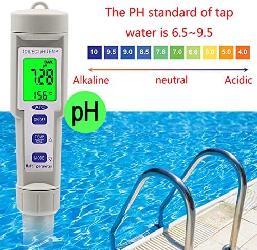 4-in-1 Dijital ph ölçer pH/TDS/EC/Sıcaklık Fonksiyonu Su Kalitesi Test Cihazı Hidroponik Ev İçme Akvaryum Dijital