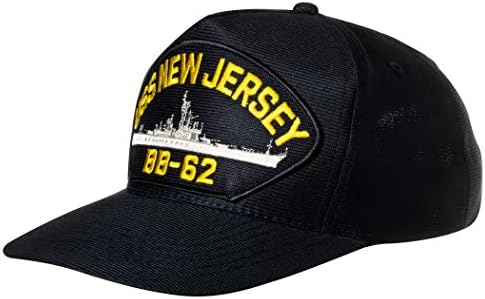 Amerika Birleşik Devletleri Donanması USS New Jersey BB-62 Iowa Sınıfı Savaş Gemisi Amblemi Yama Şapka Lacivert beyzbol