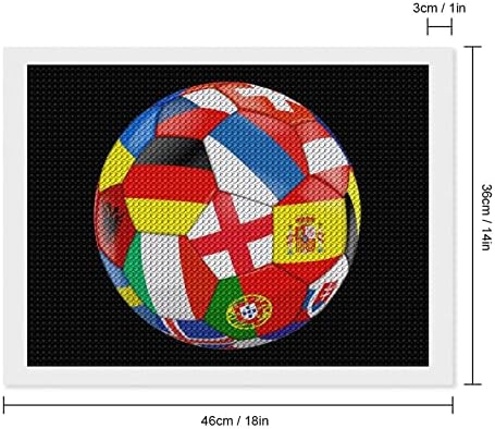 Futbol Futbol Avrupa Bayrakları ile Elmas Boyama Kitleri Tam Matkap Elmas Resimleri Sanat Kitleri ev duvar dekoru