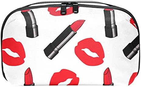 Kadın ve Kız kırmızı suluboya kalpler Makyaj Çantası Ferah kozmetik çantası Kılıfı Çanta fermuarlı çanta