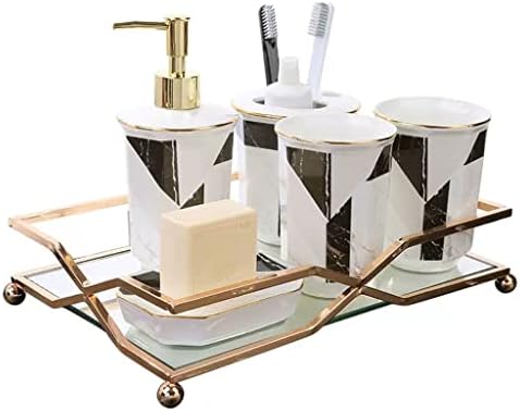 CDYD Geometrik Desen Seramik Banyo Seti Gargara Fincan Diş Fırçası Tutucu Toothware Otel Tuvalet