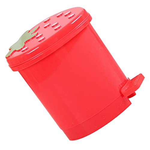 Alipis Çilek çöp tenekesi Araba Mini çöp tenekesi Mini çöp tenekesi Plastik Kırmızı Karikatür Çöp Sepeti