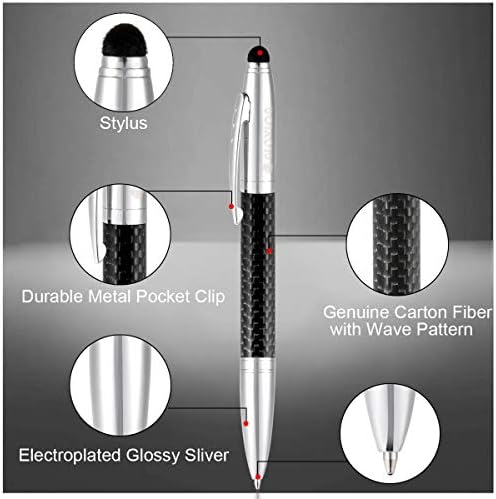 Stylus Uçlu Glovion Çok Renkli Tükenmez Kalem, 2'si 1 arada Mürekkep Yazma Kalemleri Stilistler 3 Yedek Stylus Uçlu