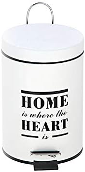 Bodico Home, Kalbin 3L, 8 x 10 inç, Beyaz Dekoratif Metal Çöp Tenekesi olduğu Yerdir