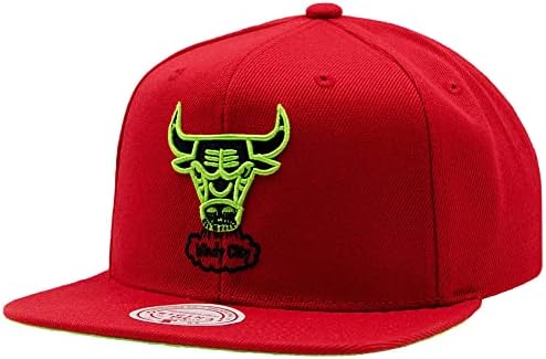 Mitchell & Ness Chicago Bulls Parke Klasikleri HWC Ters Şeker Snapback Şapka, Ayarlanabilir Kapak