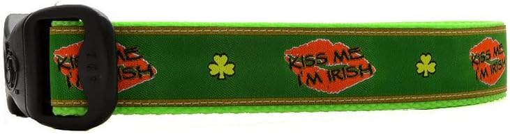Aziz Patrick Günü Aziz Pattys Günü Öp Beni Ben İrlandalı Shamrocks İrlandalı Dudaklar Gal İrlanda köpek tasması