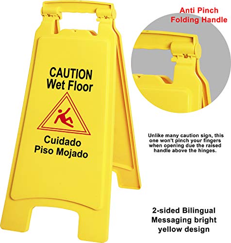 Galashield ıslak Zemin İşareti 3 Paket 2 Taraflı Güvenlik Sarı Uyarı İşaretleri Ticari 26 Dikkat ıslak Zemin İşaretleri