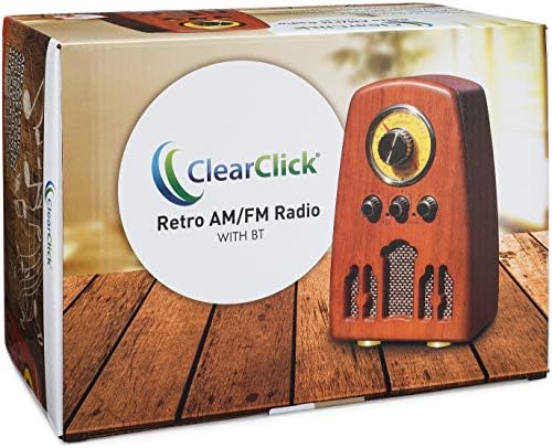 Bluetooth'lu ClearClick Vintage Tarzı AM / FM Radyo-Klasik Retro Görünümlü El Yapımı Ahşap Dış Cephe