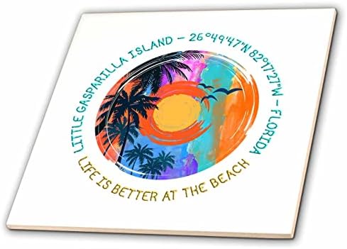 3dRose Küçük Gasparilla Adası, Florida. Plajda hayat daha iyi hediye Fayansları (ct-363905-7)