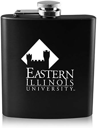Doğu Illinois Üniversitesi -6 oz. Renk Paslanmaz Çelik Şişe-Siyah