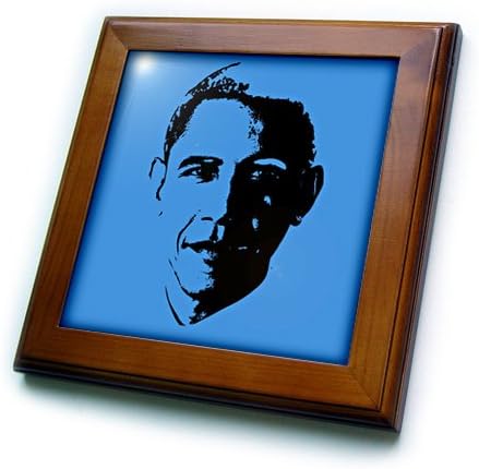 3dRose ABD Başkanı Barack Obama Arka Plan Çerçeveli Karo, 6 x 6, Mavi